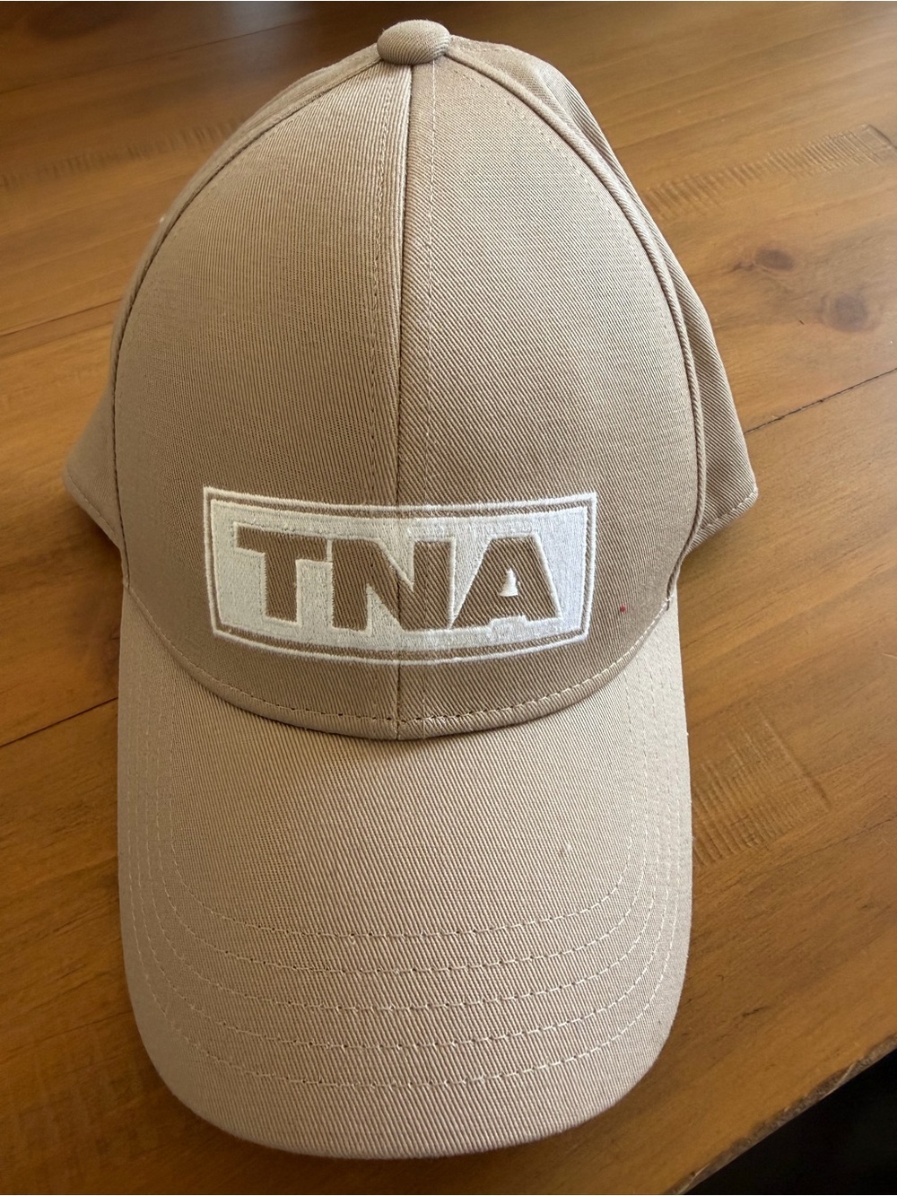 NWT Aritzia TNA Baseball Cap - Almond Tan & White Embroidered Logo